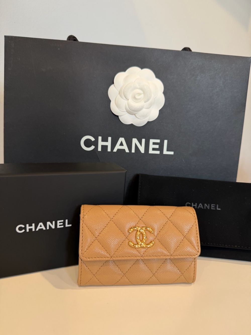 CHANEL Quilted Caviar Leather Wallet in Tan  CC 2026 ⭐️latest collection ❤️‍🔥 - Picture 12 of 14